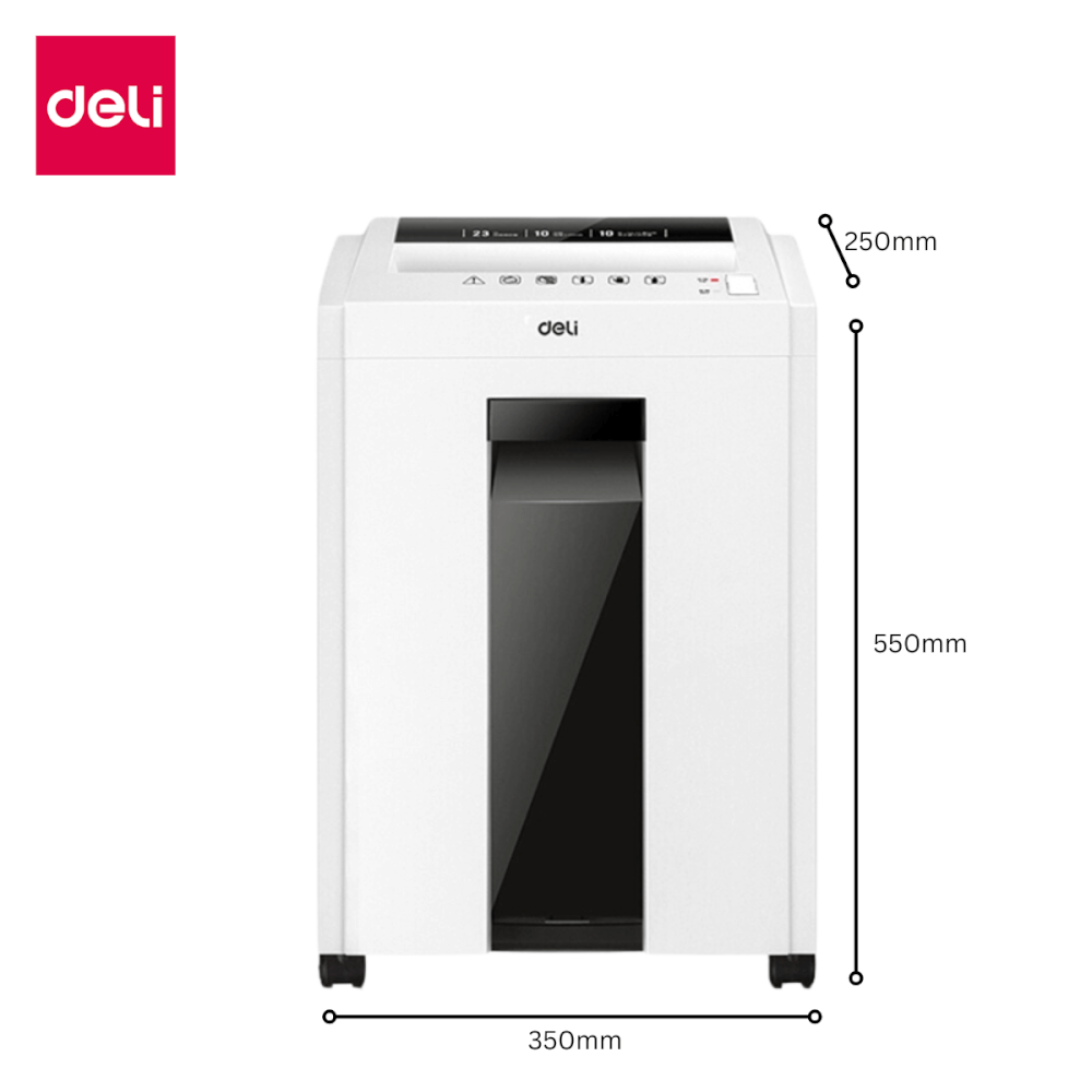 เครื่องทำลายเอกสารอัตโนมัติ 23ลิตร Deli E9952-WH-01 สีขาว